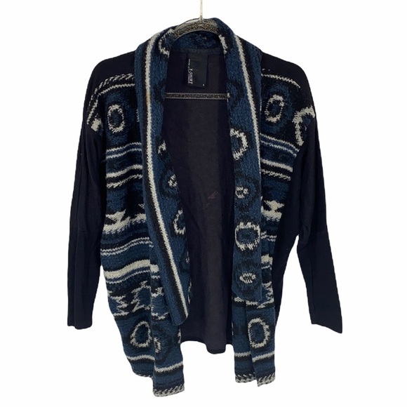 Dolan Black/Blue Western Open Cardigan Small - Picture 1 of 9